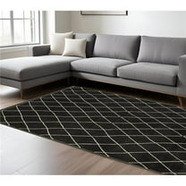 HomeRoots 575615 7 x 10 ft. Trellis Rectangle Area Rug, Charcoal & Ivory
