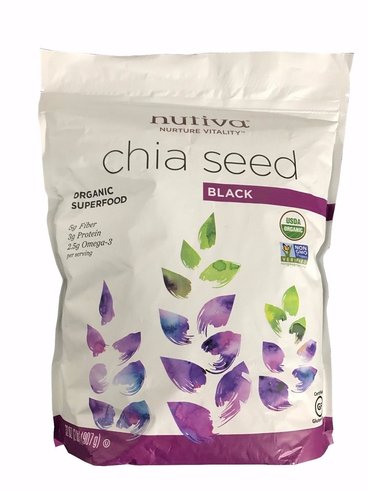Nutiva Chia Seed Organic Superfood Black Seeds 2LB