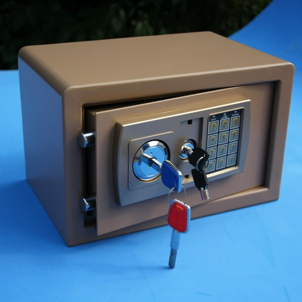 Tirelire de sécurité verrouillable Mini boîte portable avec serrure à 2 clés  pour le bureau à domicile 6 pouces(Bleu) : : Fournitures de bureau