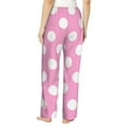 thumbnail image 6 of Pajama Pants Women - Pink And White Polka Dot Soft Breathable Sleep & Lounge Pants for Women, Comfy Casual Pj Pants Bottoms with Pockets, 6 of 7