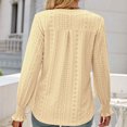 thumbnail image 4 of IROINID Reduced Womens Long Sleeve V-Neck Shirts Lounge Comfortable Solid Color Ruffle Sleeve Tops Blouse,Yellow, 4 of 5
