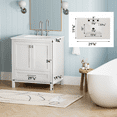 thumbnail image 4 of BARONAGE 30" Bathroom Vanity Ceramic Sink Combo, Marble Vanity Top with Undermounted Rectangular Ceramic Sink, Modern Freestanding Storage Cabinet, White, 4 of 21