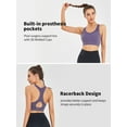 thumbnail image 2 of Mastectomy Sports Bra for Women,Wirefree Pocket Bra for Prosthesis, High Support, Breathable Activewear,Purple,XL, 2 of 6