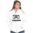 thumbnail image 3 of Was Boring Now I Have a Mustache Unisex Fleece Graphic Zip Up Hoodie Brisco Brands 5X, 3 of 5
