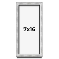7x16 Frame Brushed Silver Solid Wood Picture Frame | 0.75 Inch Moulding Width | Rabbet Depth 0.75