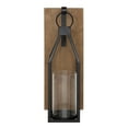 thumbnail image 2 of Kate and Laurel Oakly Wood and Metal Wall Sconce, Rustic Brown Wood Wall Candle Holder Farmhouse Decor, 2 of 7