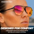 thumbnail image 2 of grinderPUNCH Polarized Aviator Sunglasses Men Women Retro Vintage Pilot Sun Glasses UV400 Protection - Pink, 2 of 8