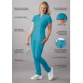 thumbnail image 3 of Adar Addition Go-Higher Scrub Set For Women - Notched V-Neck Scrub Top & Skinny Cargo Scrub Pants - A9600 - Teal Blue - XL, 3 of 7