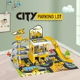 thumbnail image 3 of Parking Garage Toy Playset with 3 Alloy Racer Cars and Adventure Track - Yellow, 3 of 8