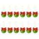 thumbnail image 4 of 12 piezas de adornos navideños peludos de bolas de elfo peludo para árbol de Navidad con arco, 4 of 9