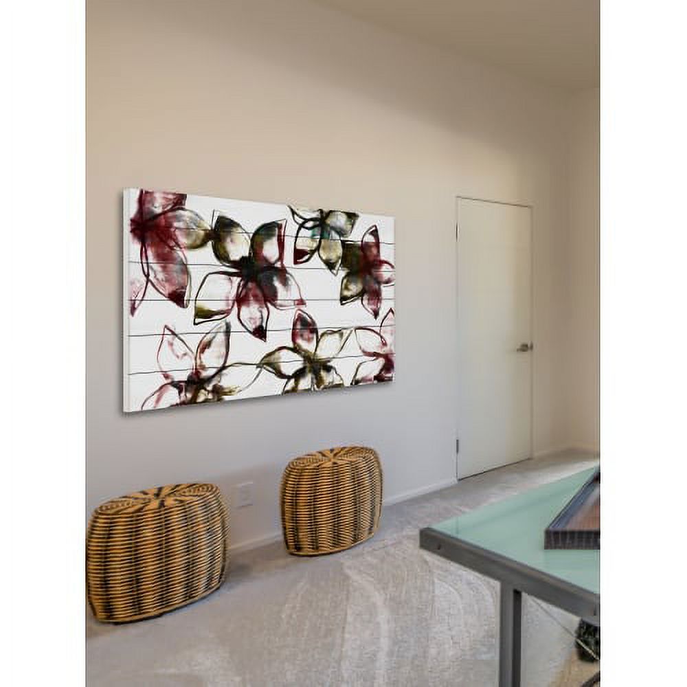 "A Floral Pattern" Painting Print on White Wood