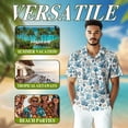 thumbnail image 3 of Netecom Coral Hawaiian Shirt for Men, Button Down Summer Beach Short Sleeve, Ocean Lover Gifts, S-5XL, 3 of 6