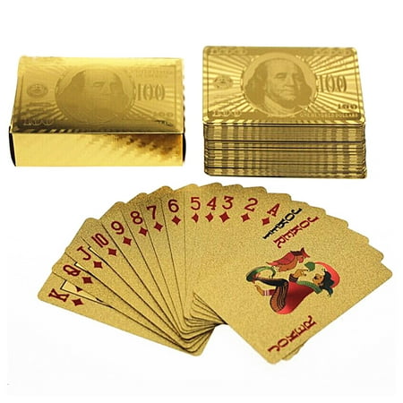 - Deck of Gold Foil Dollar Style Poker Playing Cards