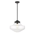 thumbnail image 3 of Golden Lighting Ingalls 1-Light Metal Large Pendant in Matte Black/Clear, 3 of 5