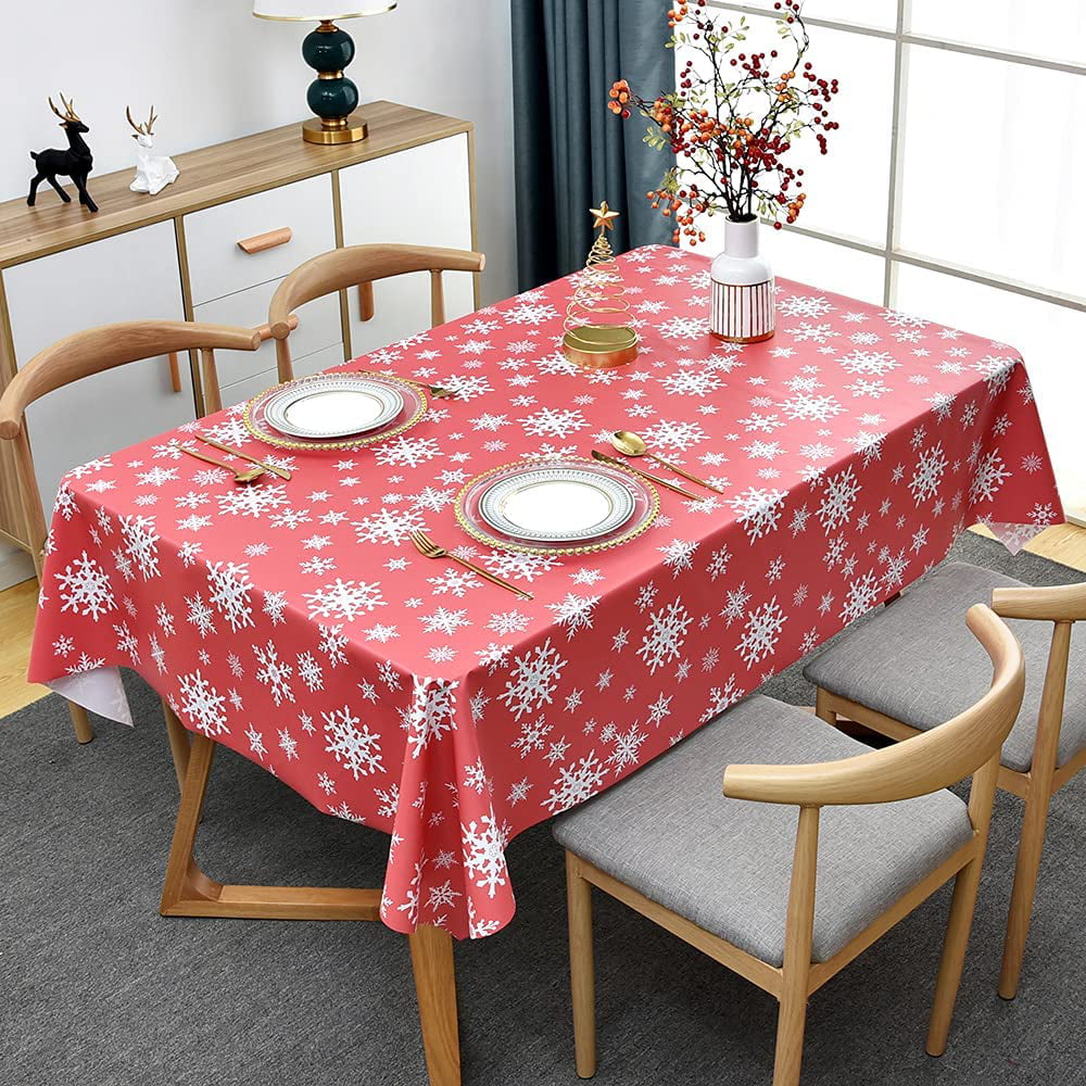 Disposable Christmas Tablecloth Wipe Clean Table Cloths Cover 