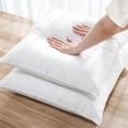 thumbnail image 2 of Teler Goose Feather Down Throw Pillow Inserts, Cotton Fabric Decorative Pillow Inserts for Couch Sofa Bed, 20" x 20", 2 Pack, 2 of 9