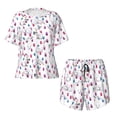 thumbnail image 5 of "Wukai Rabbit Eating Women's Pajama Set - Short-Sleeve Top and Shorts with Elastic Waistband and Pockets for Loungewear, Yoga, and Casual Wear-Small, 5 of 8