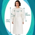 thumbnail image 2 of MEDICAL NATION 100 Pack Disposable Isolation Gowns - Yellow Level 2 SMS 40gsm Non-Woven Material - PPE Gowns Disposable for Dental, Medical Use, Fluid-Resistant and Latex-Free Gowns, Universal Size, 2 of 5