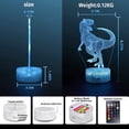 thumbnail image 3 of YSTIAN 3D Dinosaur Night Light, LED Illusion Lamp Gifts for Boys Girls, 16 Colour Changes with Remote Control, Bedroom Decor Idea Creative Birthday Gift, 3 of 8
