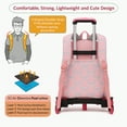thumbnail image 3 of Zerak 6-Wheel Rolling Daily School Backpack Set, 18" Trolley Bag with Lunch Bag & Pencil Case for Girls, 3 of 10