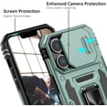 thumbnail image 3 of for iPhone 13 Pro Case with Slide Camera Cover Drop Tested Military Grade Heavy Duty Protective Durable Sturdy Rotate Ring Kickstand Phone Case for iPhone 13 Pro(Green), 3 of 14