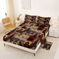 thumbnail image 2 of Erosebridal Rustic Farmhouse Queen Sheet Sets, Red Brown Buffalo Bed Set, 4 Pieces, 2 of 5
