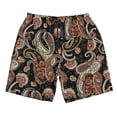 thumbnail image 2 of Honeii's Paisley6 Print Men's Casual Shorts with Drawstring，Swim Trunks Quick Dry Beach Shorts, 2 of 5