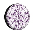 thumbnail image 1 of Fotbe Violets Flowers Funda de Llanta de Repuesto con Estampado, Engrosada, Ajuste Universal para Jeep, Remolque, RV, SUV, Camión-17 inch, 1 of 6