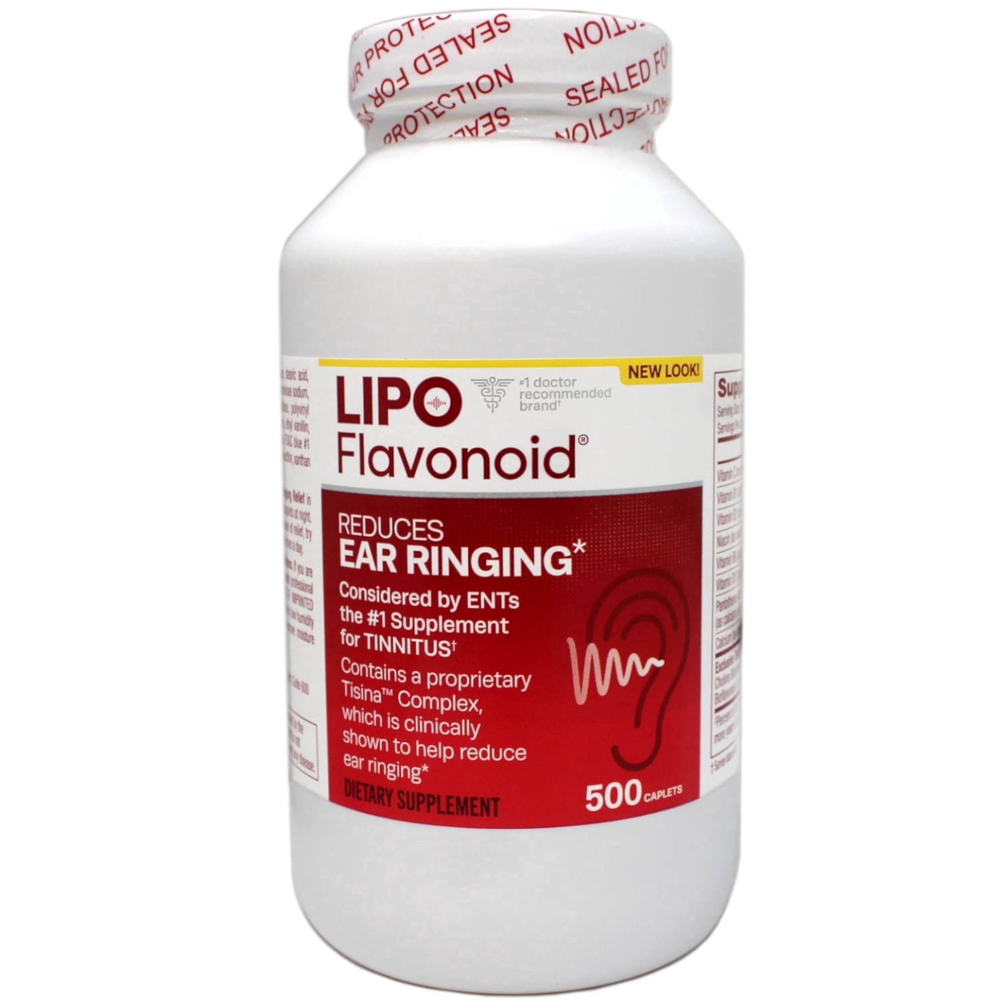 Lipo Flavonoid Dietary Supplement for Ringing Ears 500 Caplets