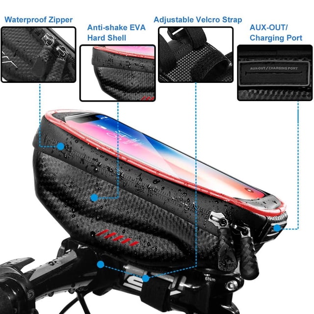 Estuche impermeable para teléfono celular de bicicleta de montaña roja Xemadio XSD-270