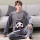 thumbnail image 3 of Conjunto de Pijama de franela cálida para hombre y mujer, ropa de dormir de Panda para pareja, Pijama familiar, ropa de noche para amantes, pijamas casuales de animales, Otoño e Invierno, 3 of 4