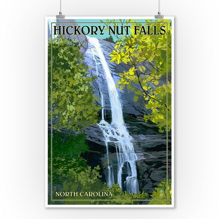 Chimney Rock State Park, North Carolina - Hickory Nut Falls - Lantern Press Poster (9x12 Art Print, Wall Decor Travel (Best North Carolina State Parks)