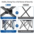thumbnail image 2 of FREESKY Heavy Duty Camping Chairs for Adults 500lbs Capacity, 0.9mm Thickened Steel Frame Folding Chair, Padded High Back Portable Outside Chair with Cooler Bag and Side Pocket, Blue, 2 Pack, 2 of 7