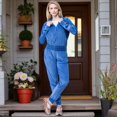thumbnail image 2 of Women’s LuxeVelvet Full-Zip Hoodie & Jogger Tracksuit Set, 2 of 4