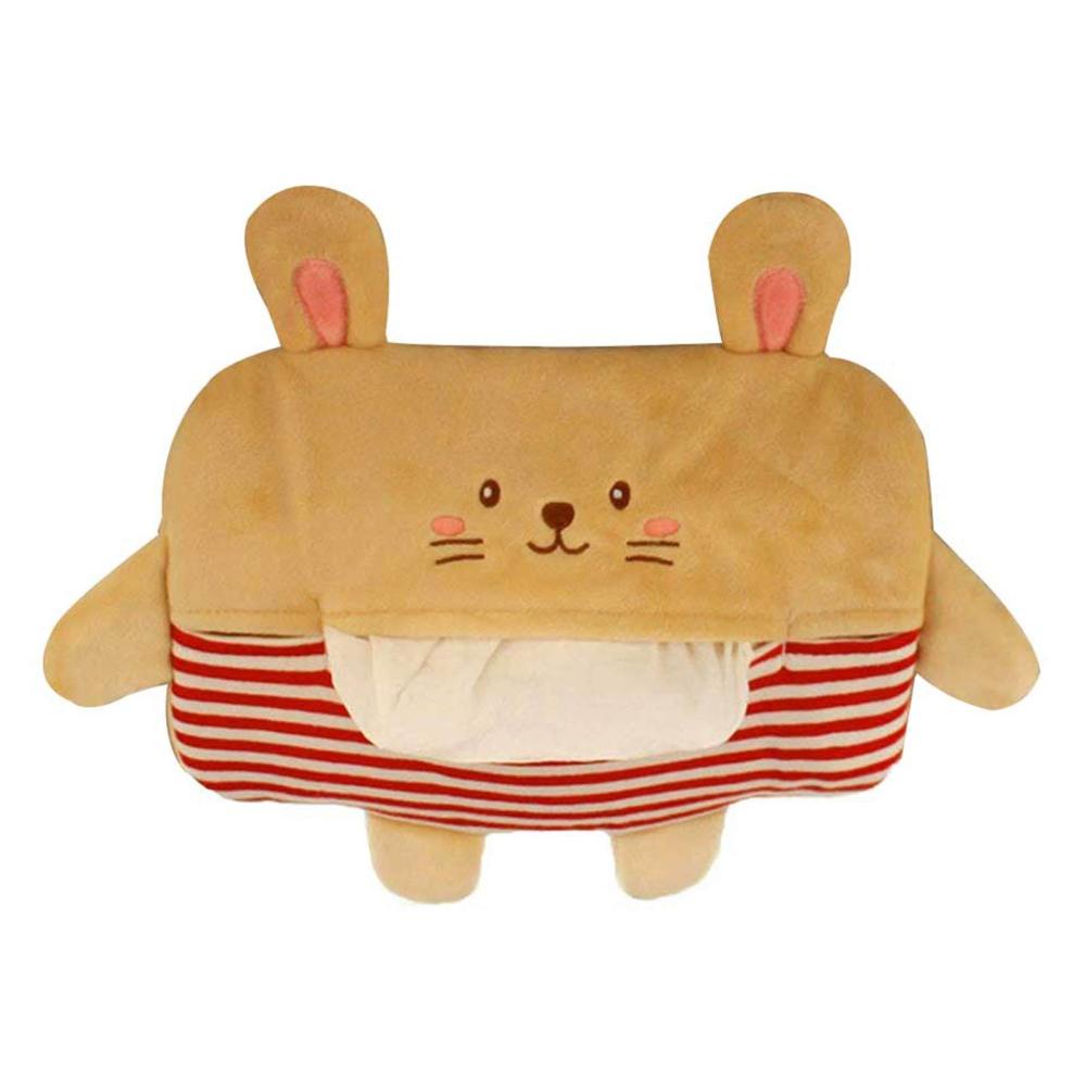 Visor Tissue Holder Car Cartoon Tissue Box Soft Plush Animals