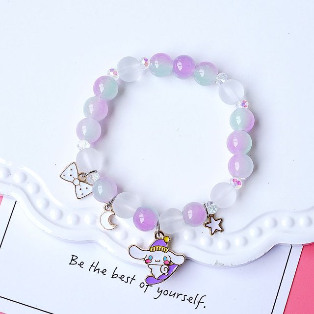 Pulsera Kawaii de Hello Kitty, brazalete de Sanrios de dibujos animados de Cinnamoroll, joyería de My Melody, accesorio bonito, regalo de cumpleaños para niñas