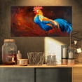 thumbnail image 1 of Coq Bleu et Orange - Art Animalier sur Toile, 1 of 3