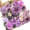 thumbnail image 1 of Set de Flores Artificiales Serwalin - Ramo de Pastel de Boda Morado, 1 of 8