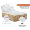 thumbnail image 4 of CCNY 21" Inch Drop Wrap Around Bed Skirt Family XL Size 100% Microfiber Made Taupe Color, 4 of 6