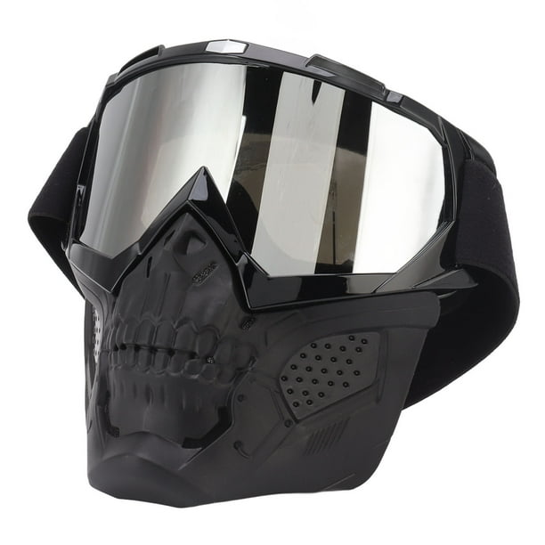 Máscara De Gafas De Calavera, Cubierta Protectora Facial Ajustable Para Motocicleta, Para Montar En Carretera Y Senderismo, Diseño Desmontable De