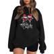 thumbnail image 1 of Gibobby Sudaderas para mujer navidad Suéter suelto con estampado de color sólido para mujer, con mangas en los hombros y sin sombrero(Negro,CH), 1 of 4
