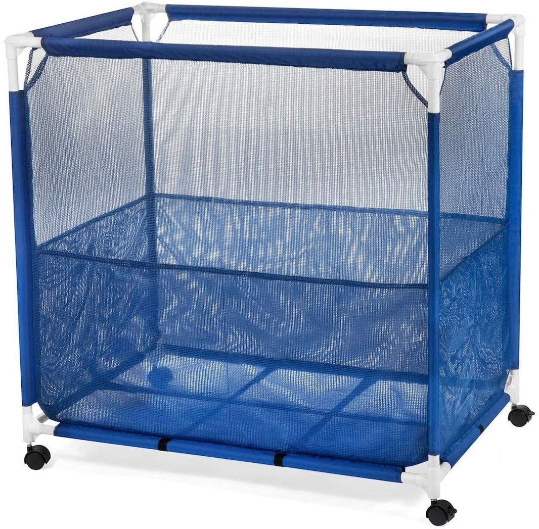 modern blue pool storage bin