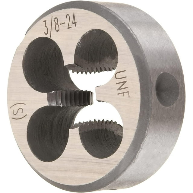 HUGFEGWE 3/8-24 Round Die, Machine Thread Right Hand Threading Die, Alloy Tool Steel 1pcs CJB91-23427