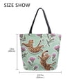thumbnail image 6 of Large Opening Canvas Tote Bag Thickened Canvas Shopping Bag Commuter Handbag Multi-color Available Two Scuffling Tabby Cats, 6 of 8