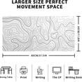 thumbnail image 2 of Topographic Contour White Gaming Mouse Pad Geographic Map Lines Desk Mat Non-Slip Rubber Base Stitched Edge for Office and Home 31.5x11.8 Inch, 2 of 8