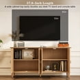 thumbnail image 4 of HLR 58'' Large Sideboard Buffet Cabinet with Storage, 4 Doors Modern Credenza Table for Living Room, Walnut Wood, 4 of 9