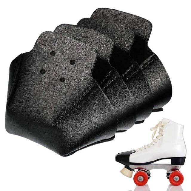 Roller Skate Derby Enhancements, Australian Leather Toe Cap Protectors For Speed And Consistent Protection, Wear-Resistant Guards For A Smooth Surface Experience (Black, 2 Pieces)
