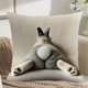 thumbnail image 1 of Bonita funda de cojín decorativa con bordado | Funda de almohada cuadrada de 45 cm con pelusa corta para sofá, cama y sala de estar | Decoración del hogar en gris, 1 of 6
