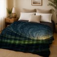 thumbnail image 3 of SPXUBZ Galaxy Space Flannel Fleece Blanket Cosmic Night Sky Throw Blanket Star Universe Pattern Soft Cozy Blanket for Bedroom 80"x60", 3 of 5