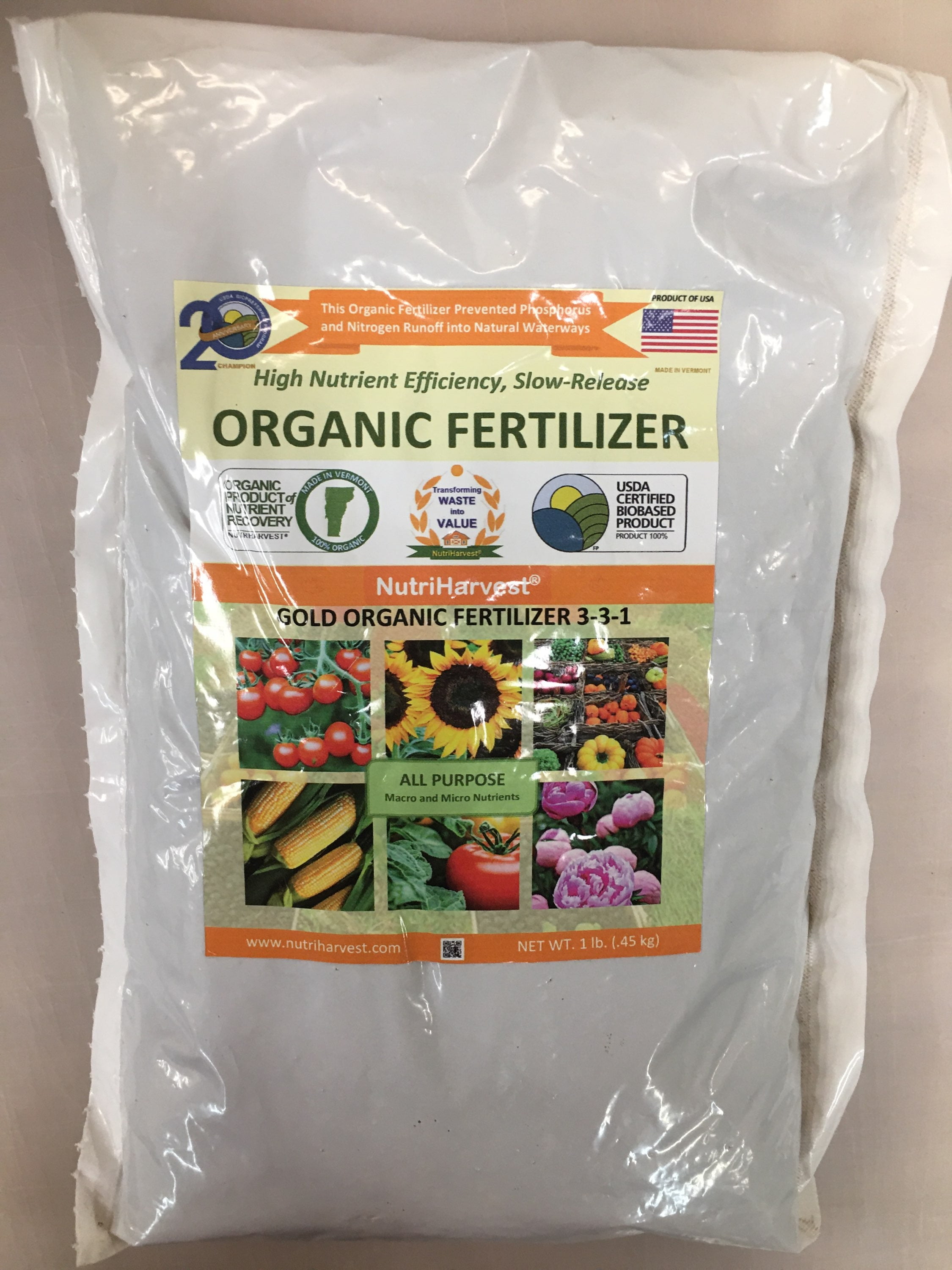 NutriHarvest Gold Organic Fertilizer 3-3-1, 1 lb. Bag, Fertilizer ...